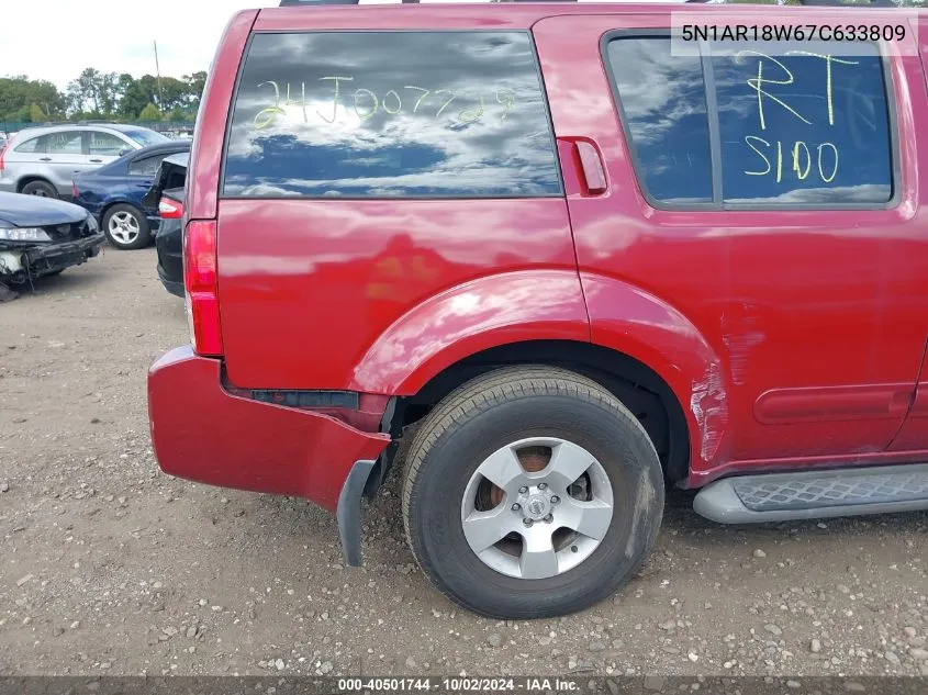 2007 Nissan Pathfinder Se VIN: 5N1AR18W67C633809 Lot: 40501744