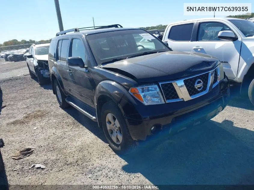 2007 Nissan Pathfinder Se VIN: 5N1AR18W17C639355 Lot: 40532295