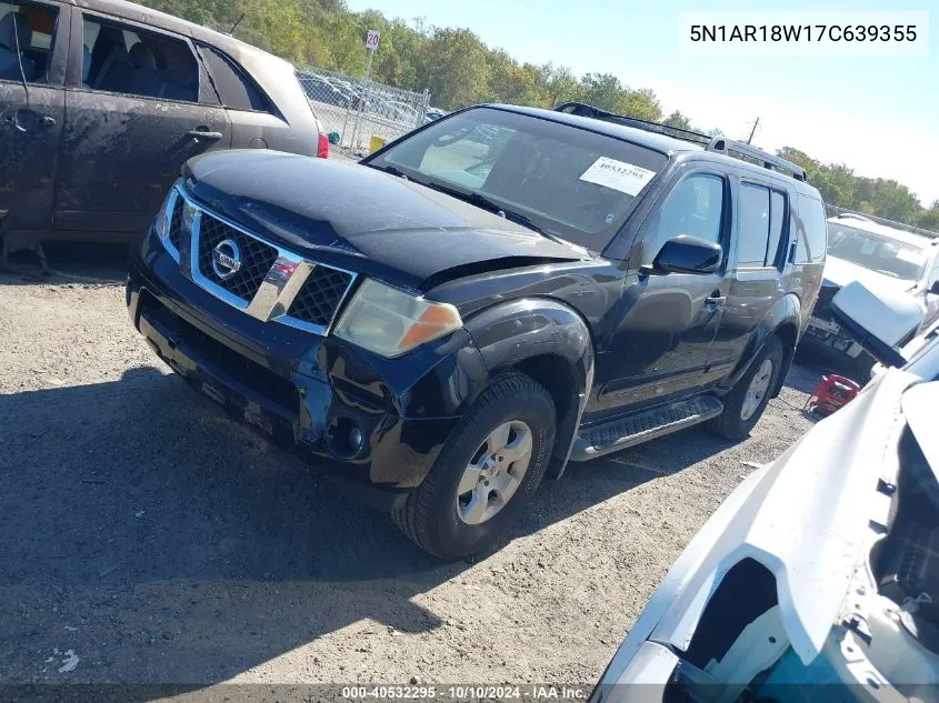 2007 Nissan Pathfinder Se VIN: 5N1AR18W17C639355 Lot: 40532295