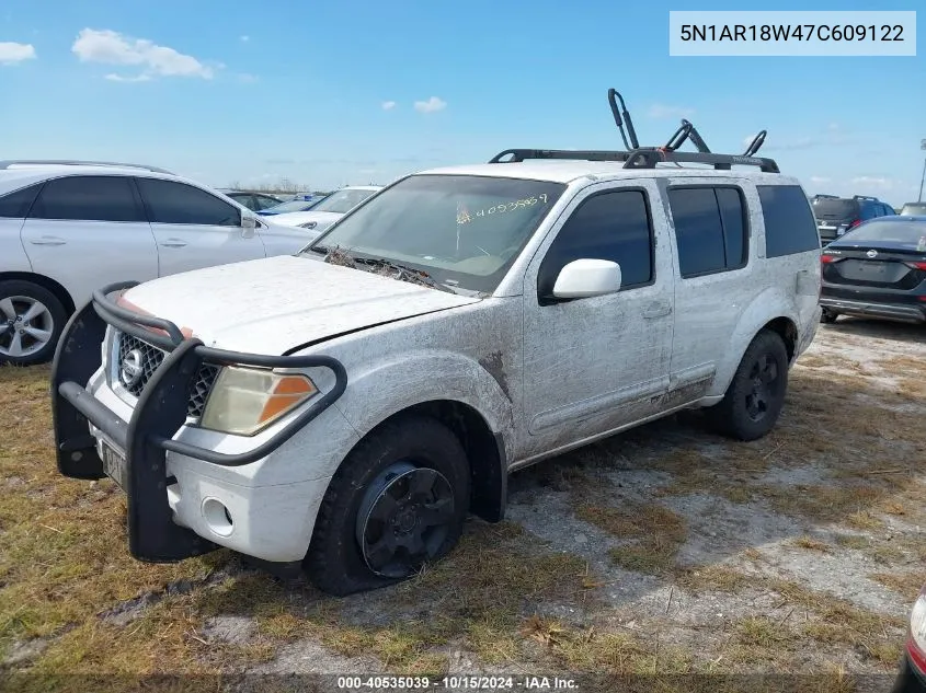 2007 Nissan Pathfinder Se VIN: 5N1AR18W47C609122 Lot: 40535039