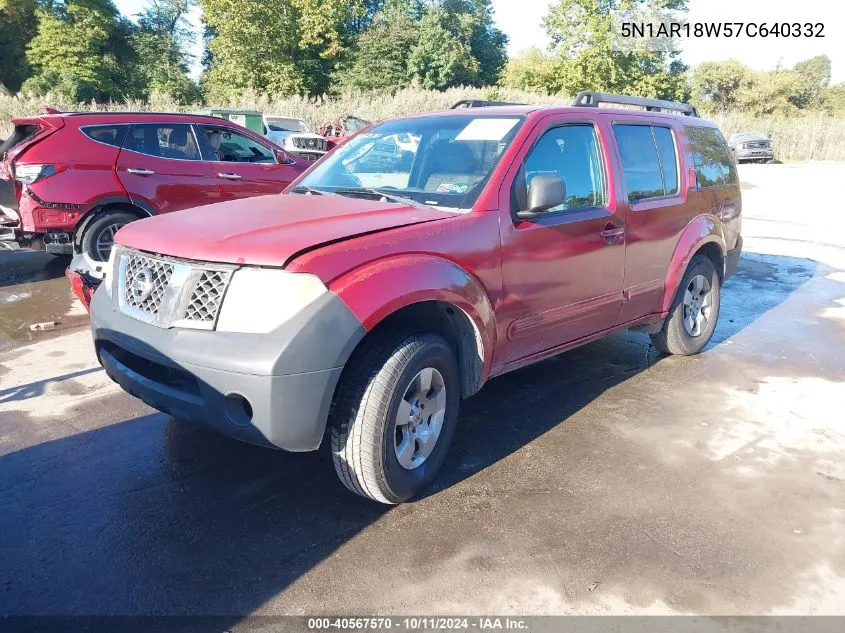 2007 Nissan Pathfinder Le/Se/Xe VIN: 5N1AR18W57C640332 Lot: 40567570