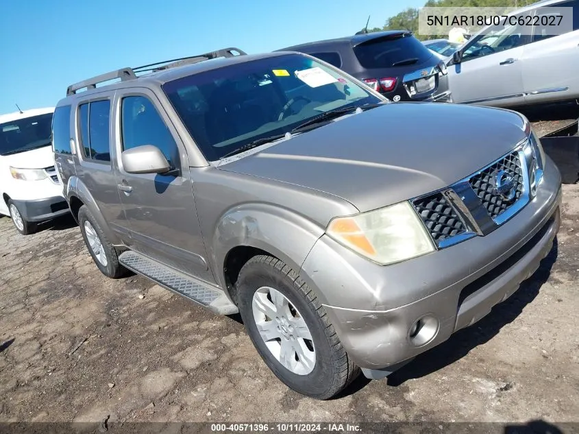 2007 Nissan Pathfinder Le VIN: 5N1AR18U07C622027 Lot: 40571396