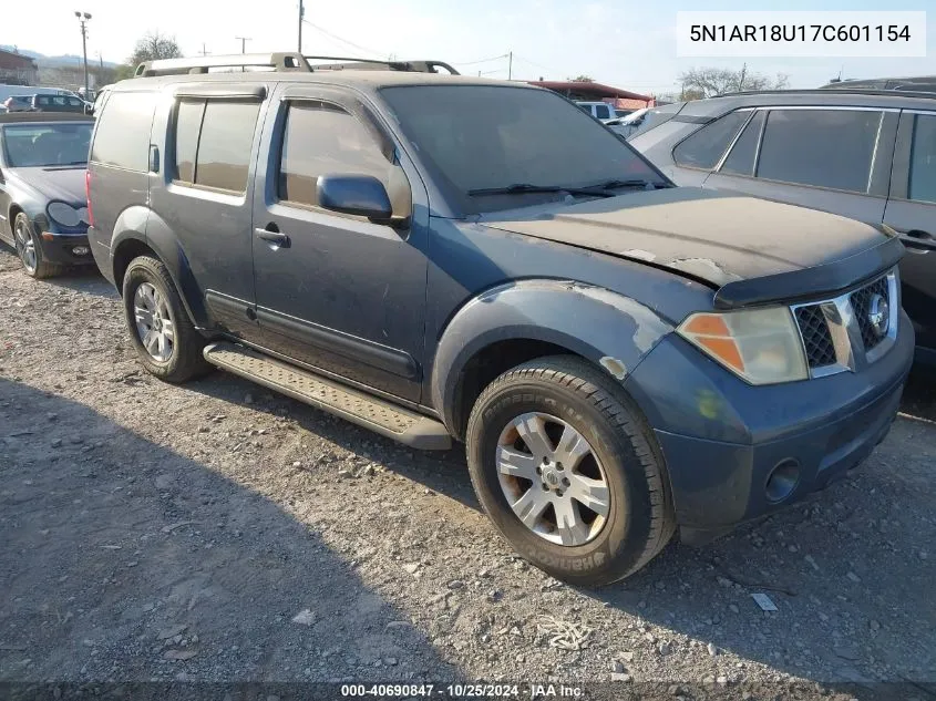 2007 Nissan Pathfinder Le VIN: 5N1AR18U17C601154 Lot: 40690847