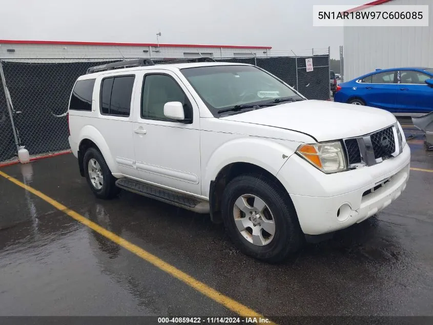 2007 Nissan Pathfinder Se VIN: 5N1AR18W97C606085 Lot: 40859422