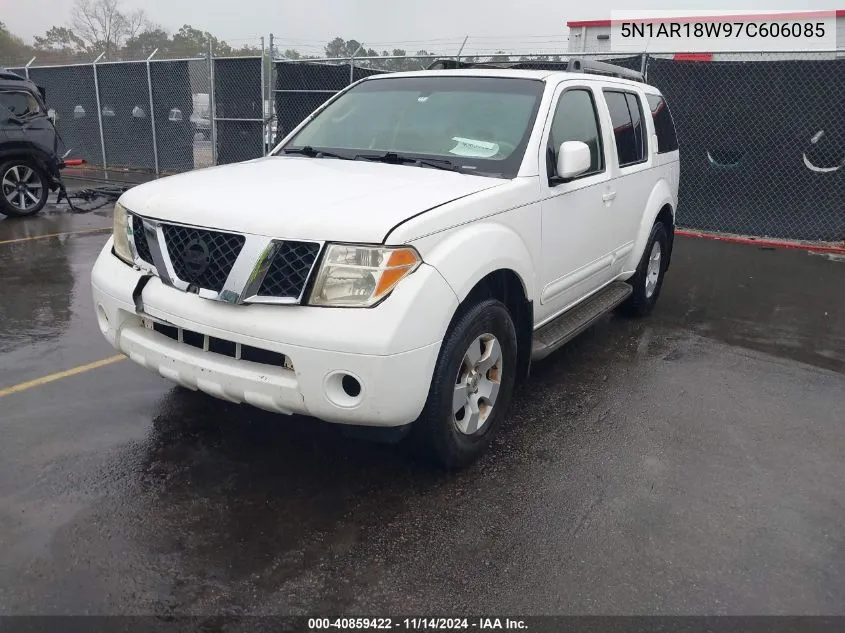 2007 Nissan Pathfinder Se VIN: 5N1AR18W97C606085 Lot: 40859422