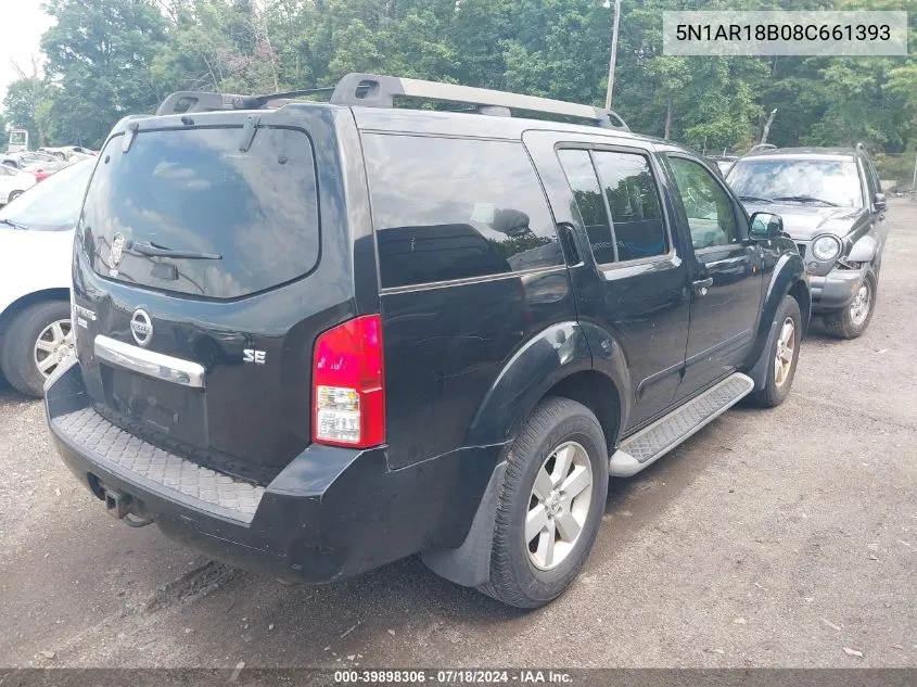 2008 Nissan Pathfinder Se VIN: 5N1AR18B08C661393 Lot: 39898306