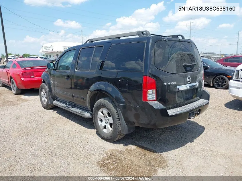 5N1AR18U38C638160 2008 Nissan Pathfinder Se