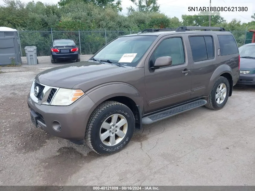 2008 Nissan Pathfinder Se VIN: 5N1AR18B08C621380 Lot: 40121009