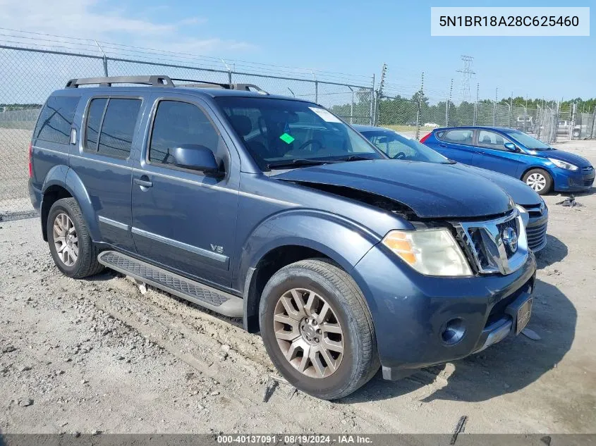 2008 Nissan Pathfinder Le V8 VIN: 5N1BR18A28C625460 Lot: 40137091