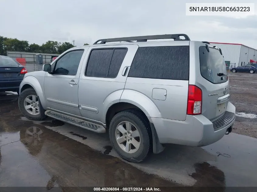 5N1AR18U58C663223 2008 Nissan Pathfinder Se