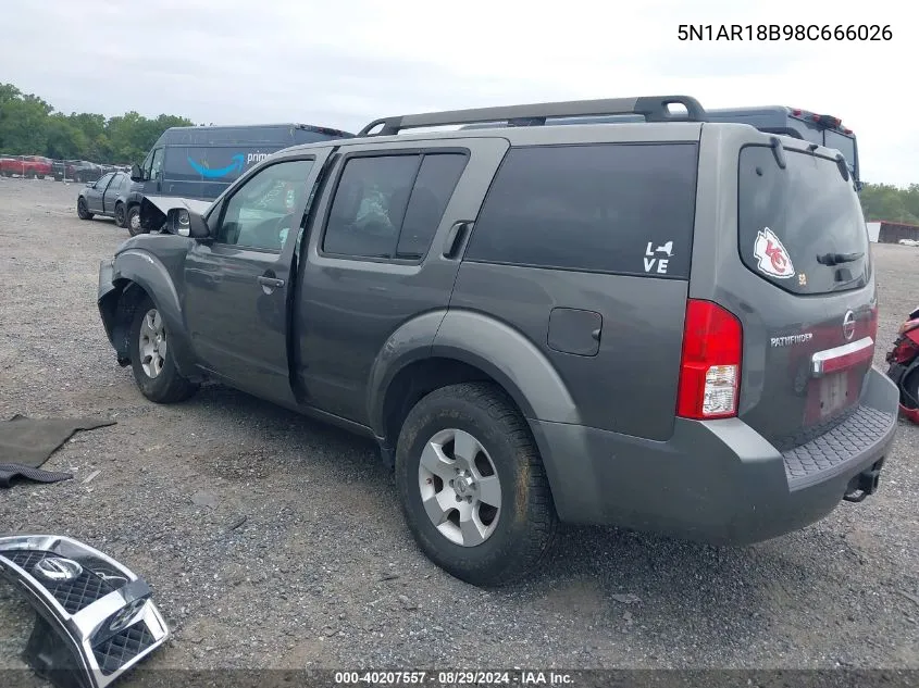 5N1AR18B98C666026 2008 Nissan Pathfinder S