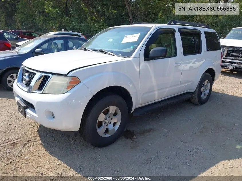 2008 Nissan Pathfinder S VIN: 5N1AR18BX8C665385 Lot: 40252968