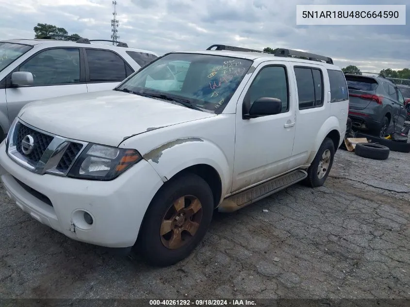 2008 Nissan Pathfinder S VIN: 5N1AR18U48C664590 Lot: 40261292