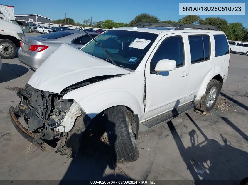 2008 Nissan Pathfinder Se VIN: 5N1AR18U28C610723 Lot: 40285734