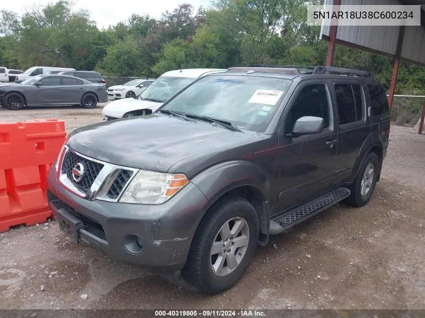 5N1AR18U38C600234 2008 Nissan Pathfinder Se