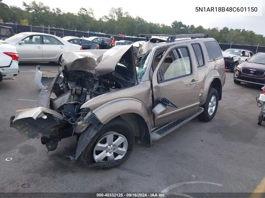 2008 Nissan Pathfinder S/Le/Se VIN: 5N1AR18B48C601150 Lot: 40332125