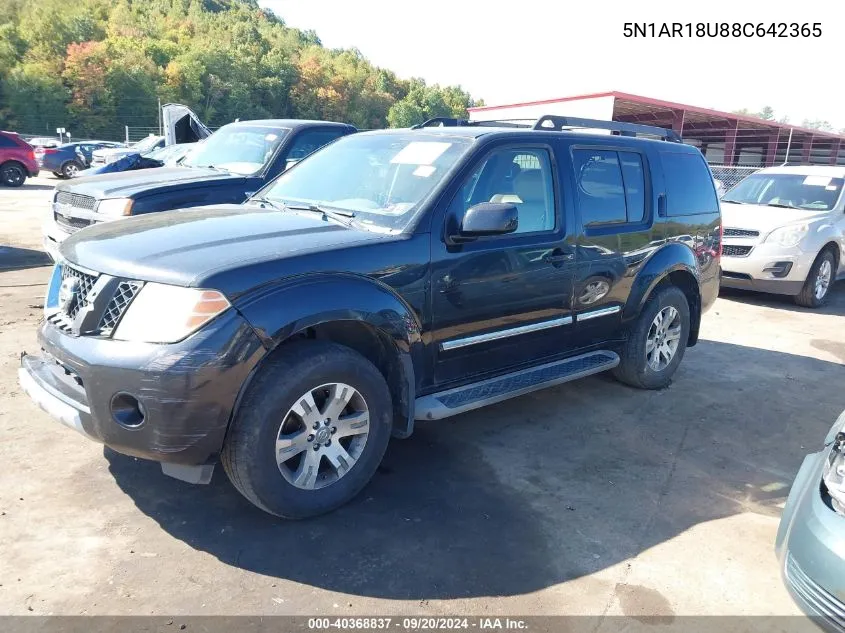 2008 Nissan Pathfinder Le VIN: 5N1AR18U88C642365 Lot: 40368837