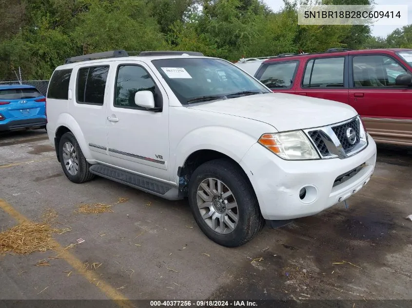 2008 Nissan Pathfinder Le V8 VIN: 5N1BR18B28C609414 Lot: 40377256