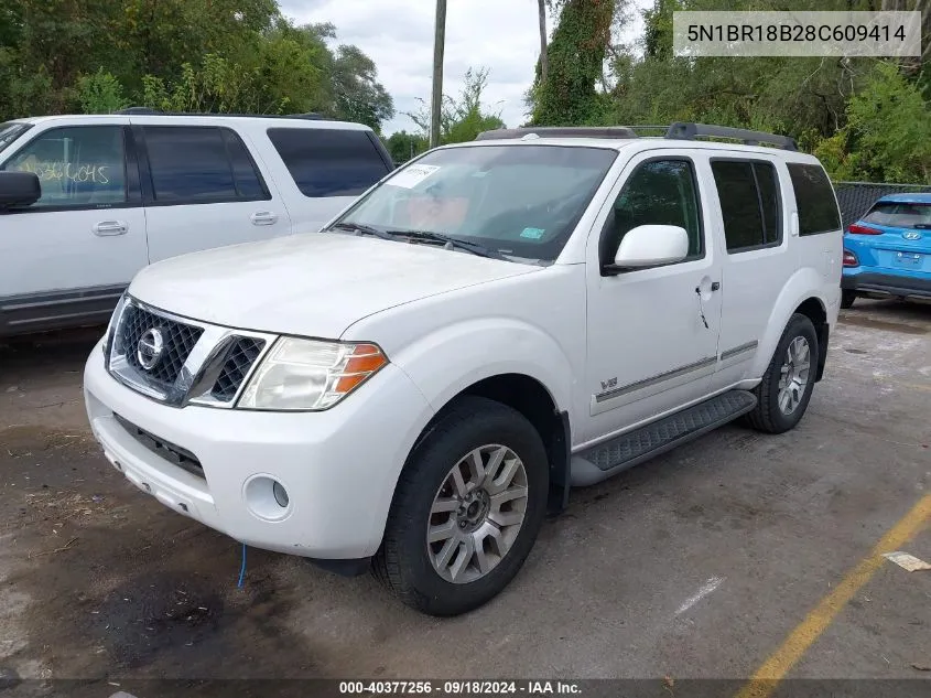 2008 Nissan Pathfinder Le V8 VIN: 5N1BR18B28C609414 Lot: 40377256