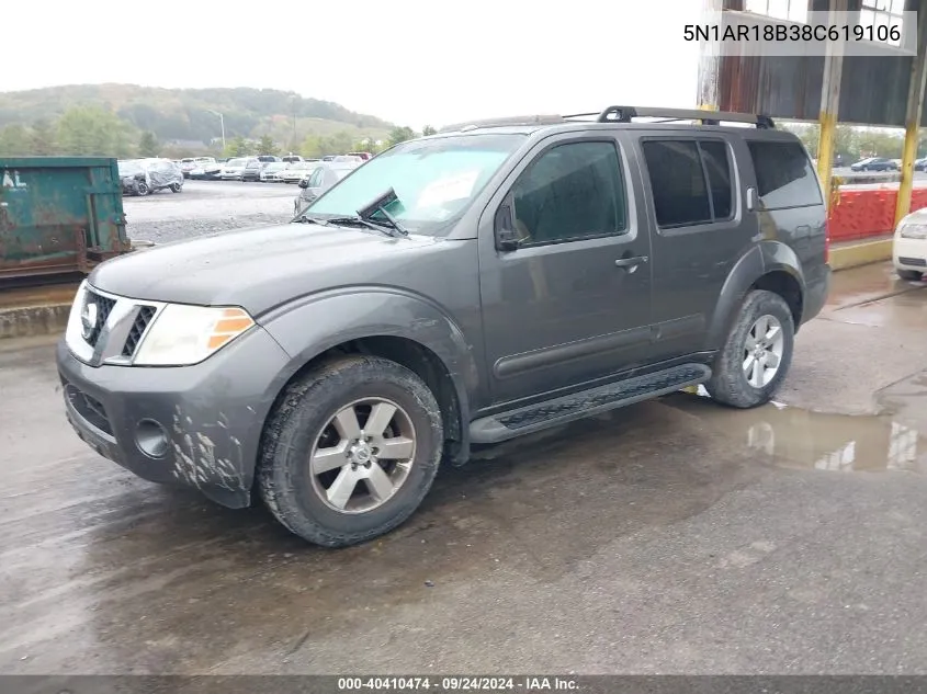 5N1AR18B38C619106 2008 Nissan Pathfinder Se