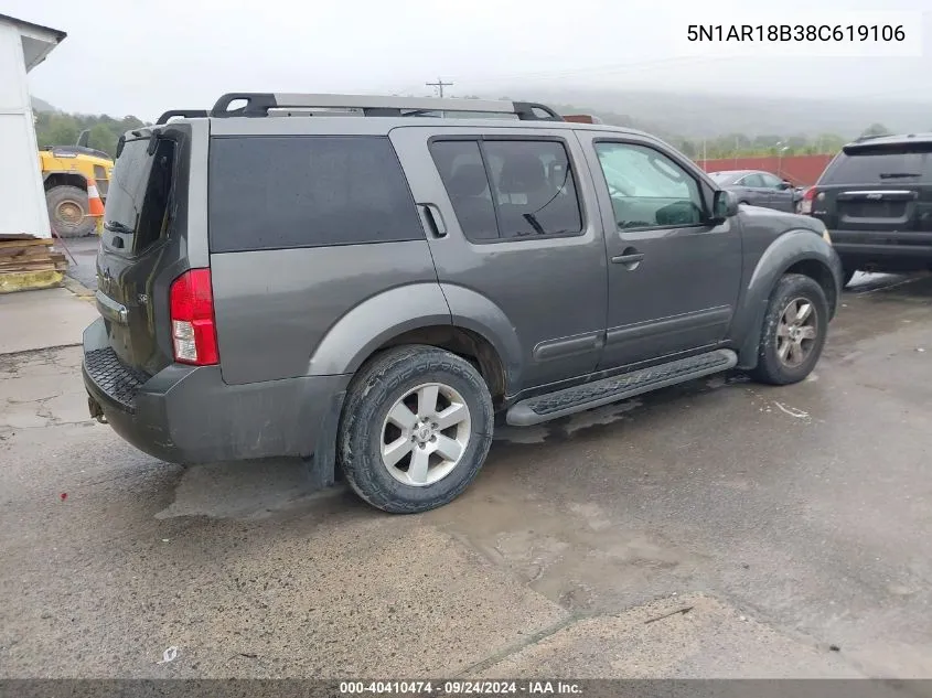 5N1AR18B38C619106 2008 Nissan Pathfinder Se