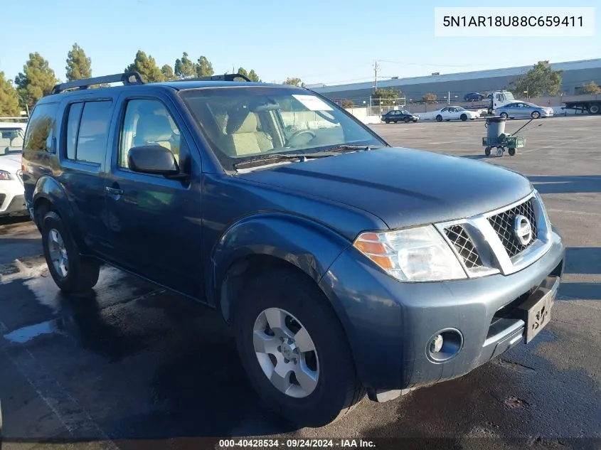 2008 Nissan Pathfinder S VIN: 5N1AR18U88C659411 Lot: 40428534