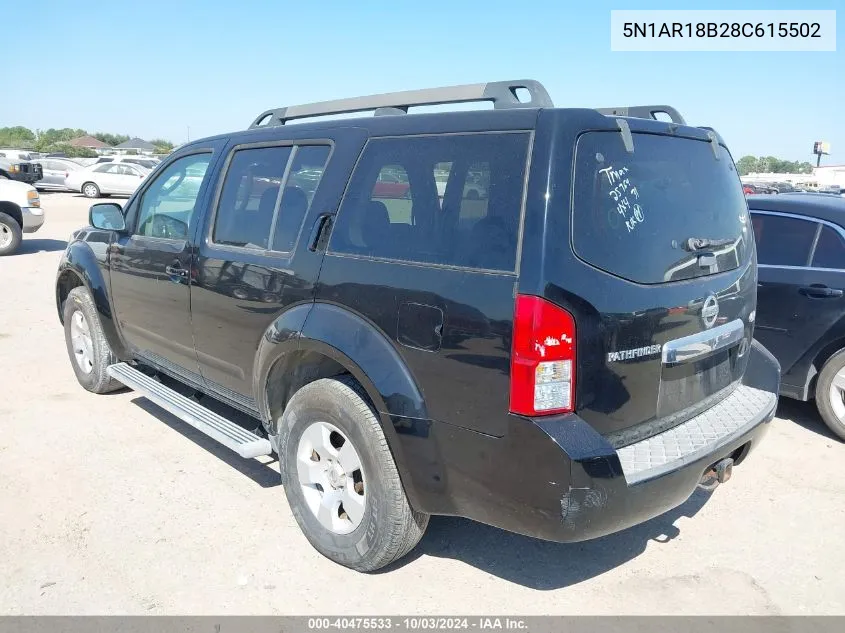 5N1AR18B28C615502 2008 Nissan Pathfinder S