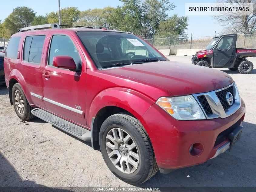 2008 Nissan Pathfinder Le V8 VIN: 5N1BR18B88C616965 Lot: 40504075