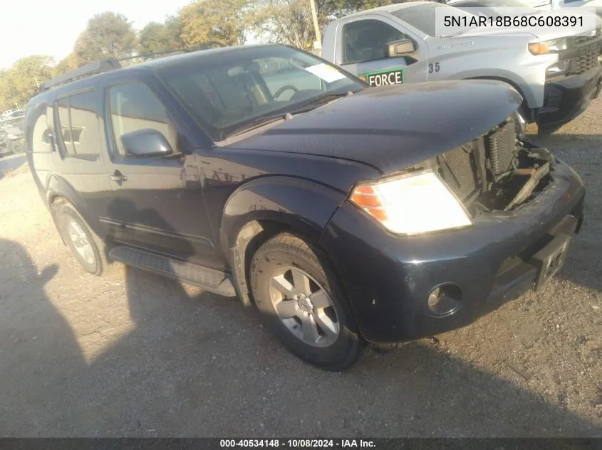 2008 Nissan Pathfinder Se VIN: 5N1AR18B68C608391 Lot: 40534148