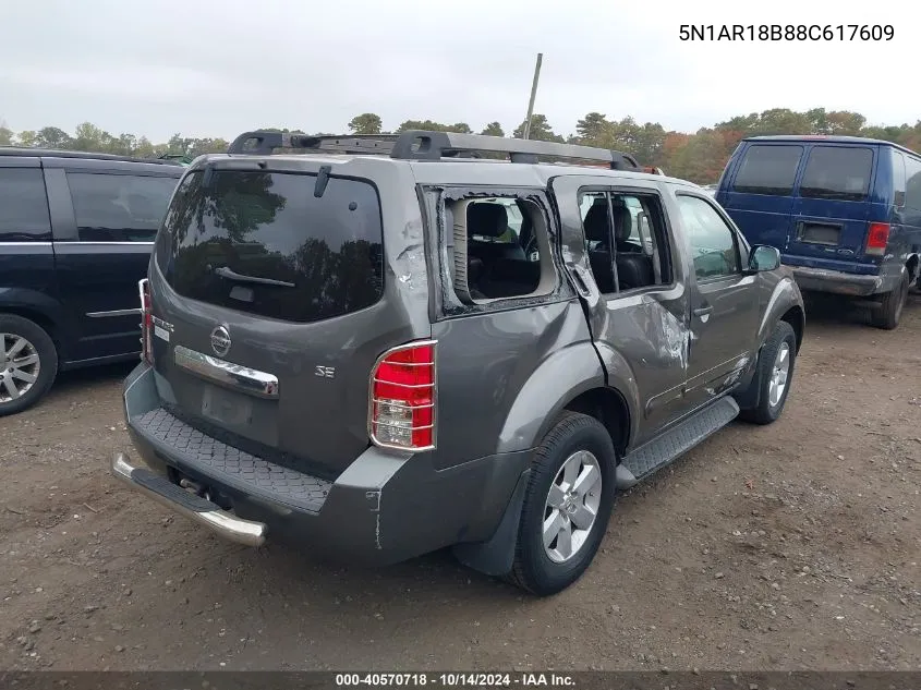 2008 Nissan Pathfinder Se VIN: 5N1AR18B88C617609 Lot: 40570718