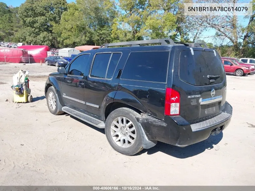 2008 Nissan Pathfinder Le V8 VIN: 5N1BR18A78C614079 Lot: 40606166