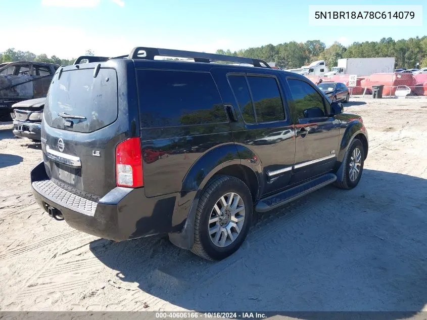 2008 Nissan Pathfinder Le V8 VIN: 5N1BR18A78C614079 Lot: 40606166