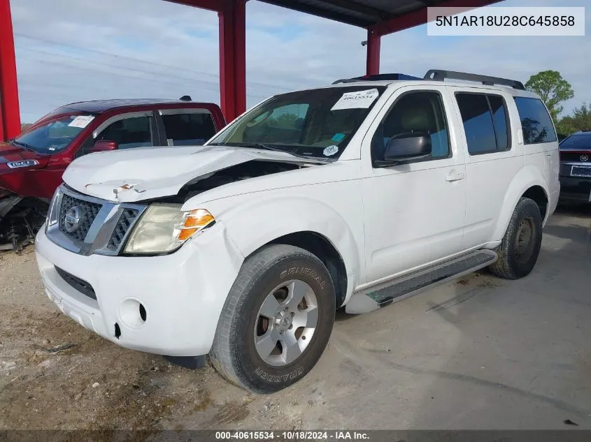 2008 Nissan Pathfinder S VIN: 5N1AR18U28C645858 Lot: 40615534