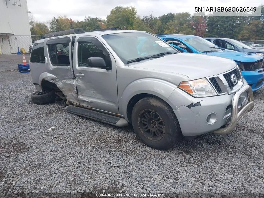 2008 Nissan Pathfinder S VIN: 5N1AR18B68C626549 Lot: 40622031