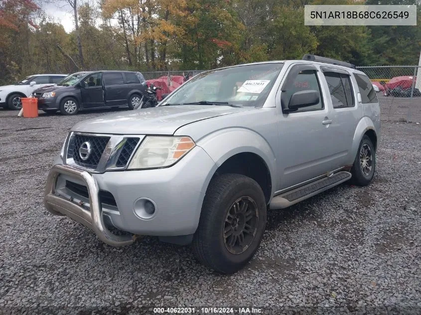 2008 Nissan Pathfinder S VIN: 5N1AR18B68C626549 Lot: 40622031