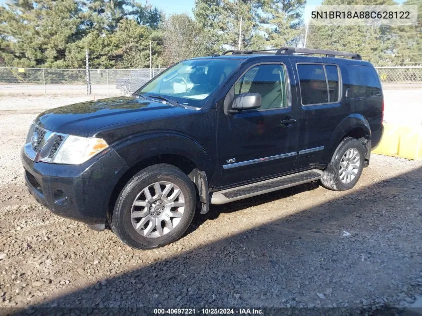 2008 Nissan Pathfinder Le V8 VIN: 5N1BR18A88C628122 Lot: 40697221