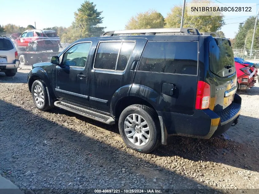 2008 Nissan Pathfinder Le V8 VIN: 5N1BR18A88C628122 Lot: 40697221