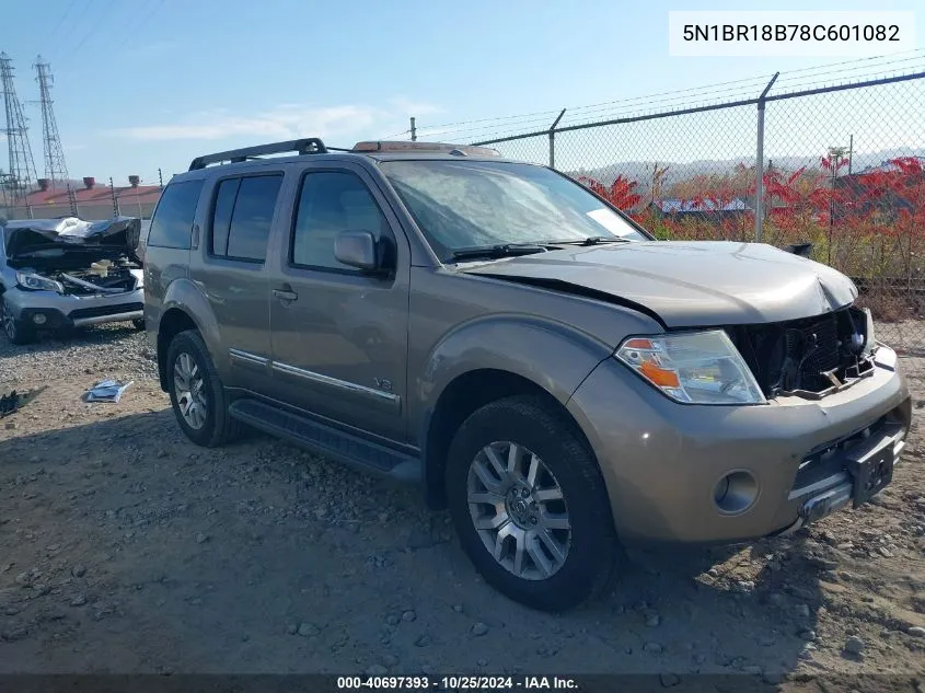 2008 Nissan Pathfinder Le V8 VIN: 5N1BR18B78C601082 Lot: 40697393