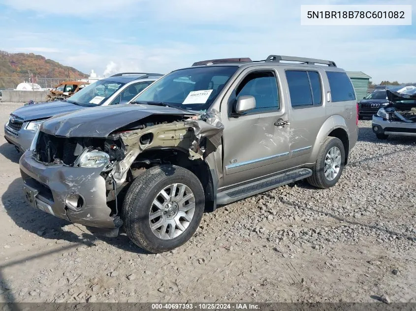 2008 Nissan Pathfinder Le V8 VIN: 5N1BR18B78C601082 Lot: 40697393