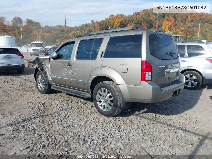 2008 Nissan Pathfinder Le V8 VIN: 5N1BR18B78C601082 Lot: 40697393