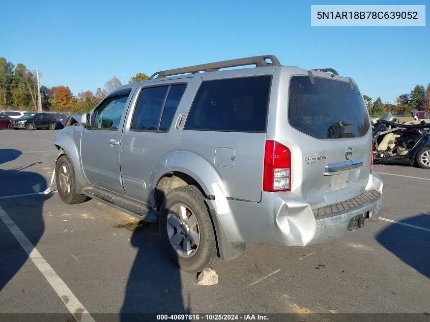 2008 Nissan Pathfinder Se VIN: 5N1AR18B78C639052 Lot: 40697616