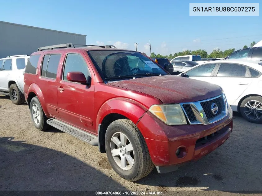 2008 Nissan Pathfinder Se VIN: 5N1AR18U88C607275 Lot: 40704868