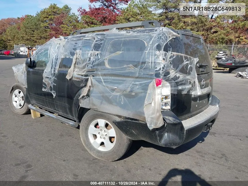 2008 Nissan Pathfinder S VIN: 5N1AR18B28C649813 Lot: 40711132