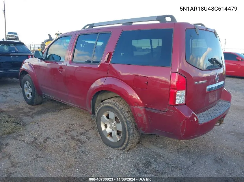 2008 Nissan Pathfinder S VIN: 5N1AR18U48C614479 Lot: 40730923