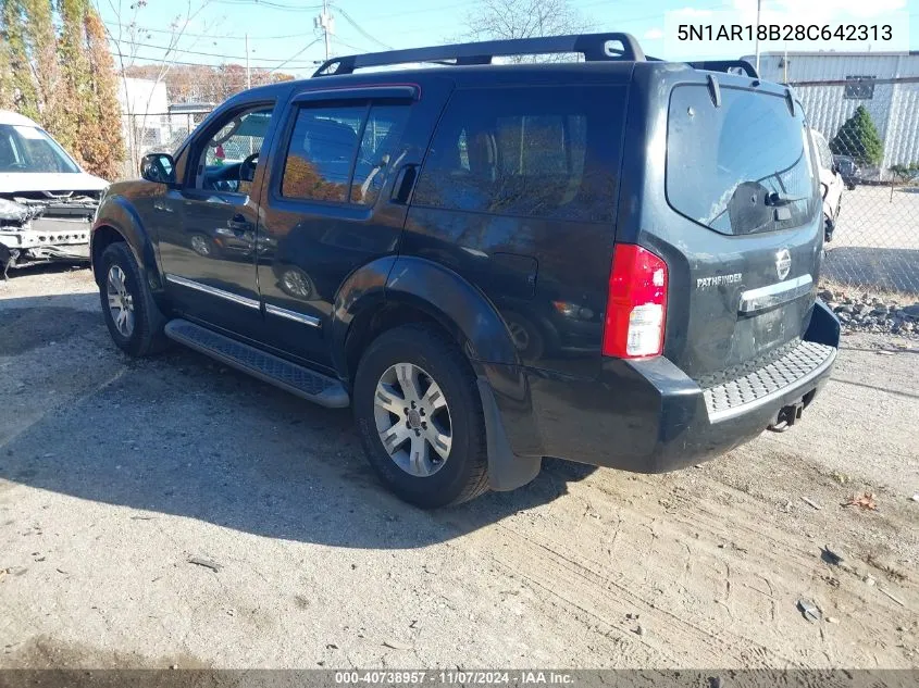 2008 Nissan Pathfinder Le VIN: 5N1AR18B28C642313 Lot: 40738957