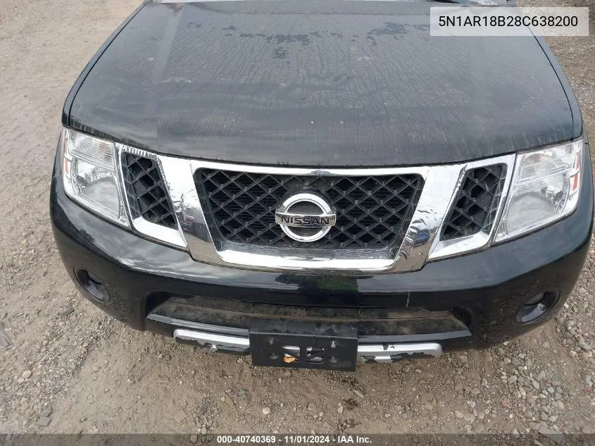 2008 Nissan Pathfinder Le VIN: 5N1AR18B28C638200 Lot: 40740369