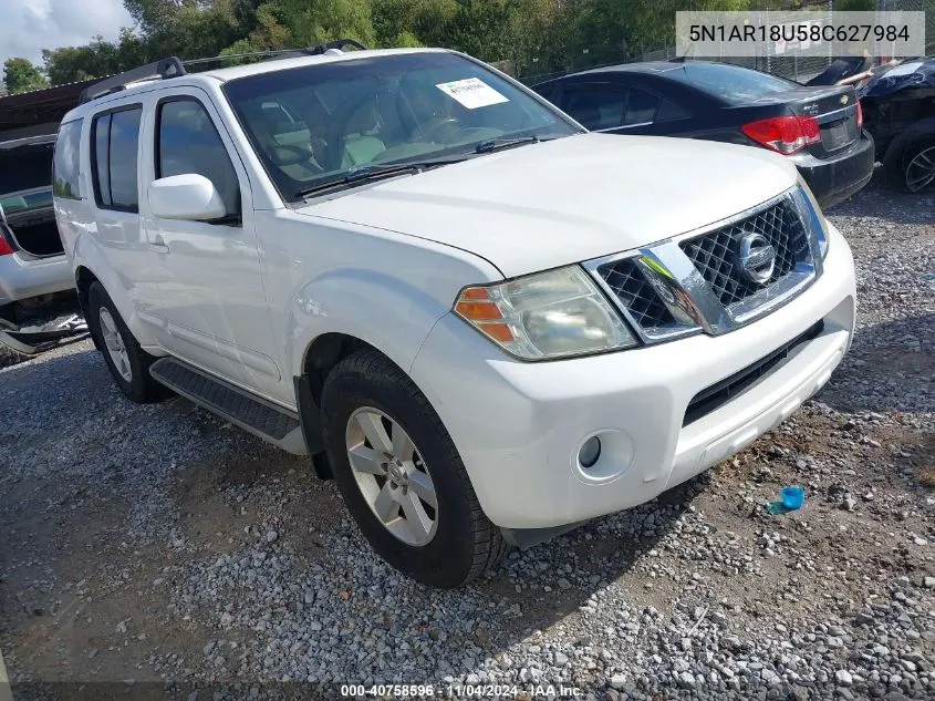 2008 Nissan Pathfinder Se VIN: 5N1AR18U58C627984 Lot: 40758596