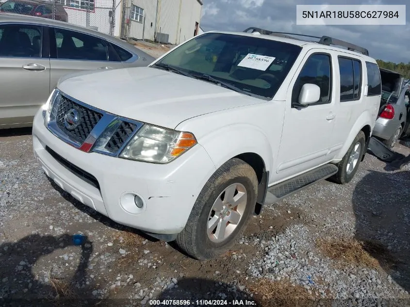 2008 Nissan Pathfinder Se VIN: 5N1AR18U58C627984 Lot: 40758596