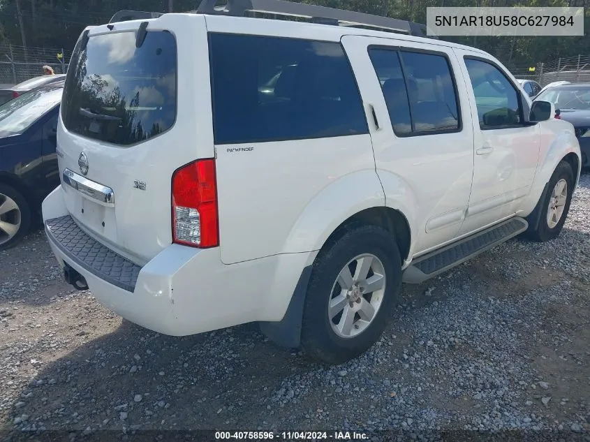 2008 Nissan Pathfinder Se VIN: 5N1AR18U58C627984 Lot: 40758596