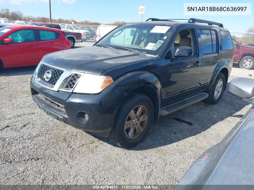 2008 Nissan Pathfinder Se VIN: 5N1AR18B68C636997 Lot: 40764011